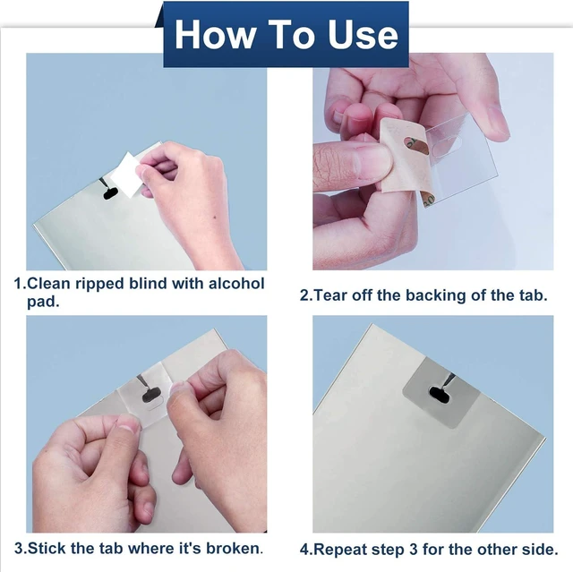 Alt view image 4 of 7 - 60 Pcs Clear Vertical Blinds Repair Tabs, Replacement Parts Fixers Kit, Slats
