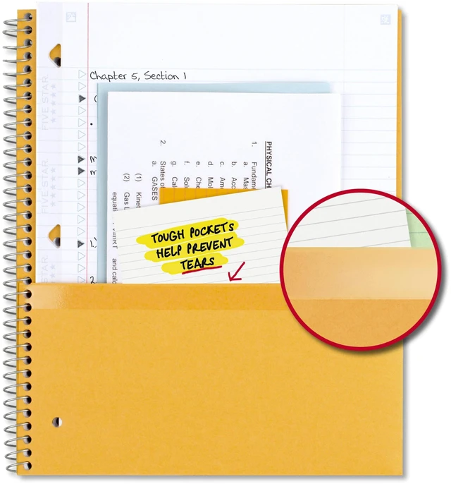 Alt view image 4 of 6 - Five Star Spiral Notebook Plus Study App, 1 Subject, College Ruled, 100 Sheets, 8.5" x 11", Black (72057)