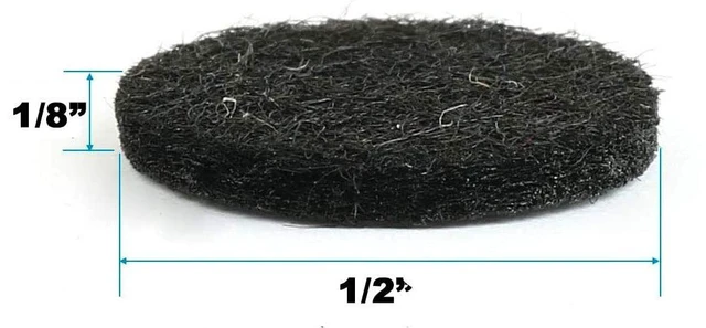 Alt view image 3 of 5 - Black Self Adhesive Felt Bumpers 1/2" Diameter 1/8" Thick, 48 Pack, Round