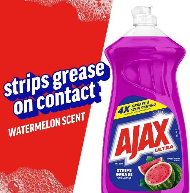 Alt view image 4 of 7 - Ajax Ultra Liquid Dish Soap Strips Grease Watermelon Scent 52fl oz