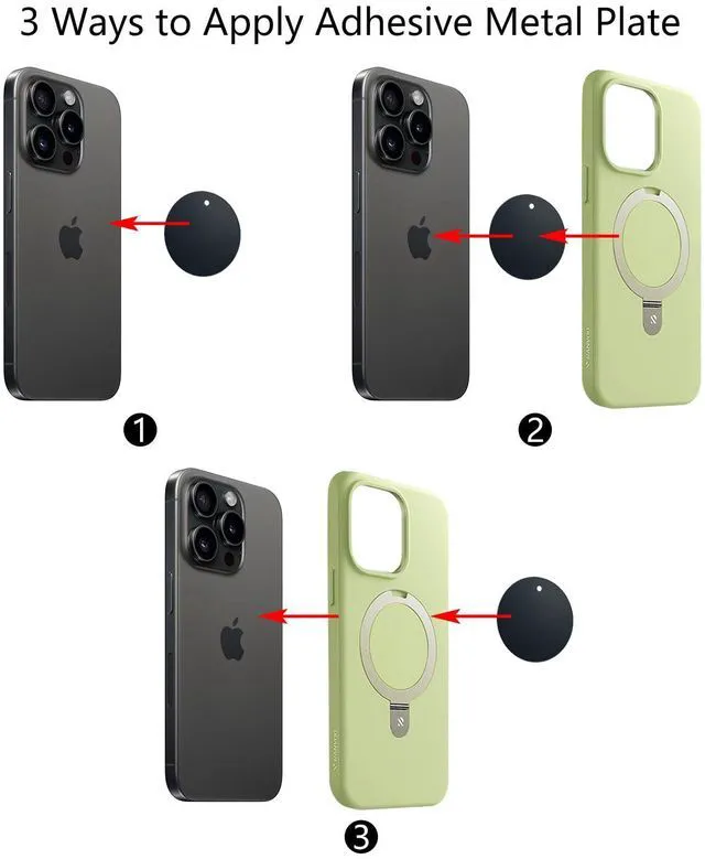 Alt view image 3 of 5 - BGJRBY Mount Metal Plate 12-Pack Round Black for Magnetic Car Mount Phone Holder with Full Adhesive