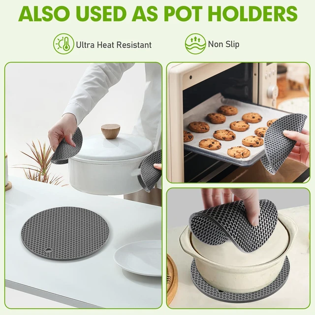 Alt view image 5 of 6 - Silicone Trivets for Hot Dishes, Food-Grade Silicone, BPA Free, 4-Pack