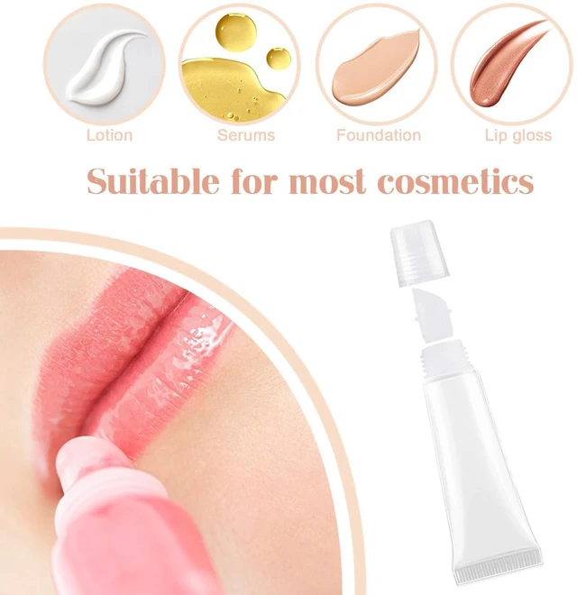 Alt view image 7 of 7 - Quacc 6-Pack Empty Lip Gloss Tubes 8ml Clear Soft Mini Cosmetic Containers Refillable Squeeze Tubes for DIY Lip Gloss Balm Makeup Travel Toiletries