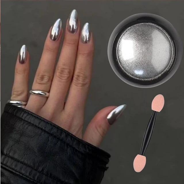 Alt view image 7 of 7 - Holographic Mirror Chrome Silver Nail Powder Pure Metallic Dust Sequins for UV Gel Nail Art Decoration