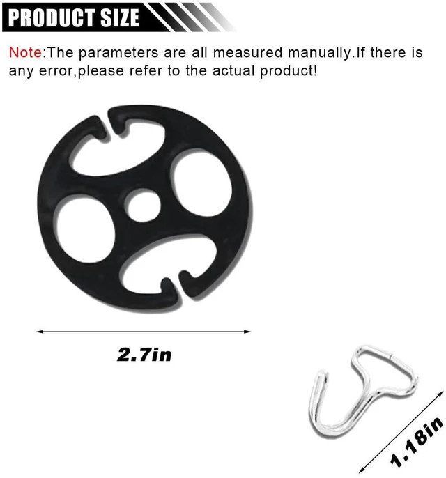 Alt view image 2 of 6 - 24PCS Car Seat Cover Plum Plate Metal Hooks, 12 Metal Hooks Set with Locking Clip & Plastic Card Fastener Buckle + 12 Plastic Car Seat Covers Chucks, Car Seat Replacement