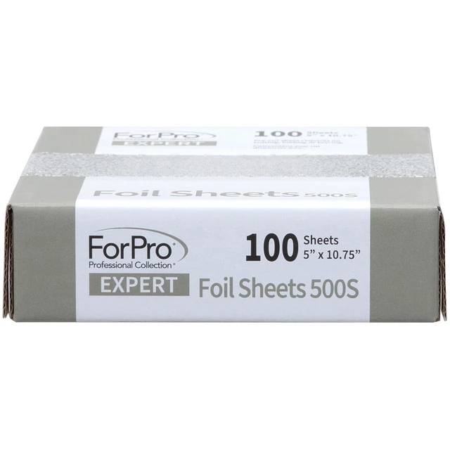 Alt view image 7 of 7 - ForPro Expert 500S Embossed Foil Sheets, 5" W x 10.75" L, 100-Count, Aluminum Hair Foils, Food Safe, Pop-Up Dispenser