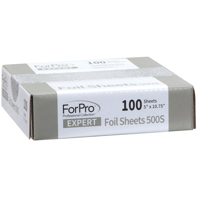 Alt view image 3 of 7 - ForPro Expert 500S Embossed Foil Sheets, 5" W x 10.75" L, 100-Count, Aluminum Hair Foils, Food Safe, Pop-Up Dispenser