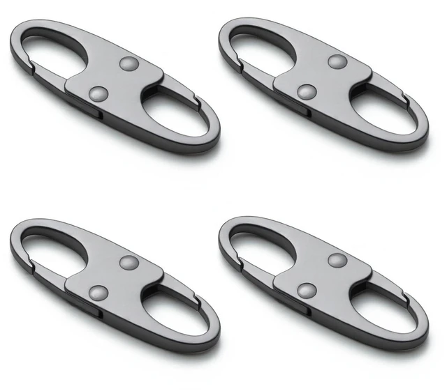 Main image of Zelin Anti Theft Zipper Clips Carabiner Travel Essentials 4Pcs Grey