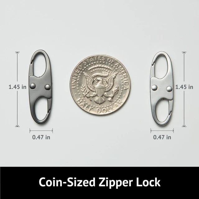 Alt view image 5 of 6 - Zelin Anti Theft Zipper Clips Carabiner Travel Essentials 4Pcs Grey