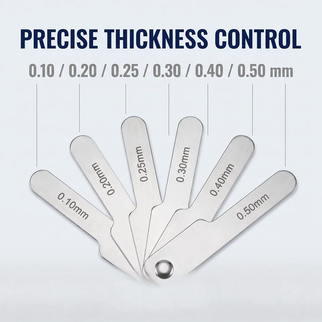 Alt view image 4 of 6 - 1Pc Silver Dental Orthodontic Interproximal Enamel Reduction Stainless Steel Ipr Gauge Ruler 0.1-0.5mm, Metric and Imperial Measuring Tool