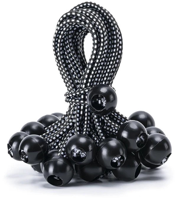 Main image of 30 Pack Heavy Duty Ball Bungee Cords, 6 Inch, Black/White