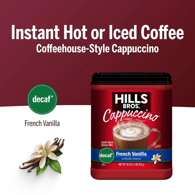 Alt view image 5 of 6 - Hills Bros. Cappuccino Mix - Decaf French Vanilla, 16 oz