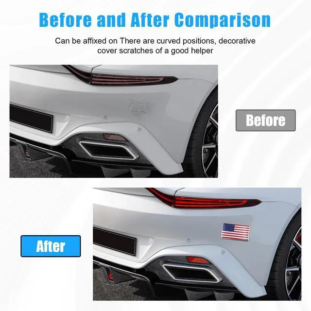 Alt view image 6 of 6 - Dickno 2PCS American Flag 3D Metal Decal, Aluminum Alloy Car Emblem Stickers, Patriotic Stars Stripe USA Flag Auto Body Decoration, Universal Exterior Decor for Car SUV