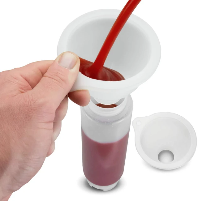 Alt view image 2 of 6 - Impresa Silicone Wide Mouth Funnel, 3.25" Opening, 1.25" Stem, BPA-Free, Clear White - Squeeze Bottle Funnel for Thick Liquids, Dishwasher Safe, Multipurpose Tool