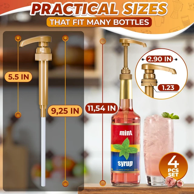 Alt view image 2 of 6 - ALPENKOK 4Pcs Coffee Syrup Pump, Compatible with Skinny, Torani, Davinci