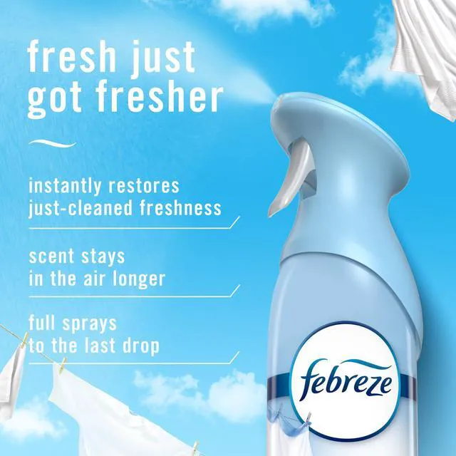 Alt view image 4 of 6 - Febreze Air Mist Linen & Sky Scent Odor Fighting Room Spray Deodorizer 8.1oz (Pack of 2)