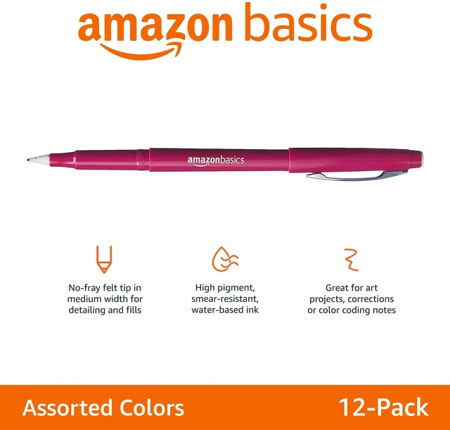 Alt view image 5 of 7 - Amazon Basics Felt Tip Marker Pens, Assorted Colors, 12-Pack