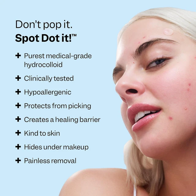 Alt view image 5 of 6 - Peach Slices Acne Spot Dots 30ct Hydrocolloid Pimple Patches for Face, 3 Sizes 7/10/12mm, Vegan Cruelty Free Korean Skin Care