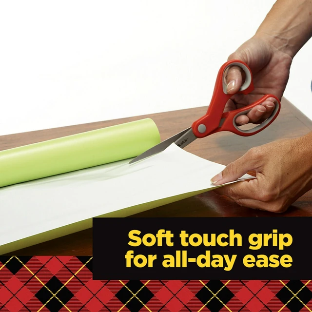 Alt view image 4 of 6 - Scotch Multi-Purpose Stainless Steel Scissors, 8 Inches, Red & Gray, Great for Home, School and Office