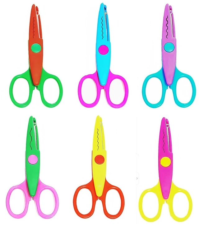 Main image of HAALII Decorative Edge Craft Scissors, Zig Zag Pattern, 6 Pack for Scrapbooking, Fancy Borders, Kids Adults