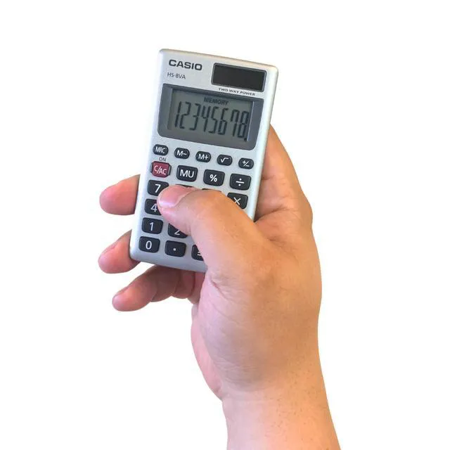 Alt view image 4 of 6 - Casio HS-8VA Mini 6-Function Calculator