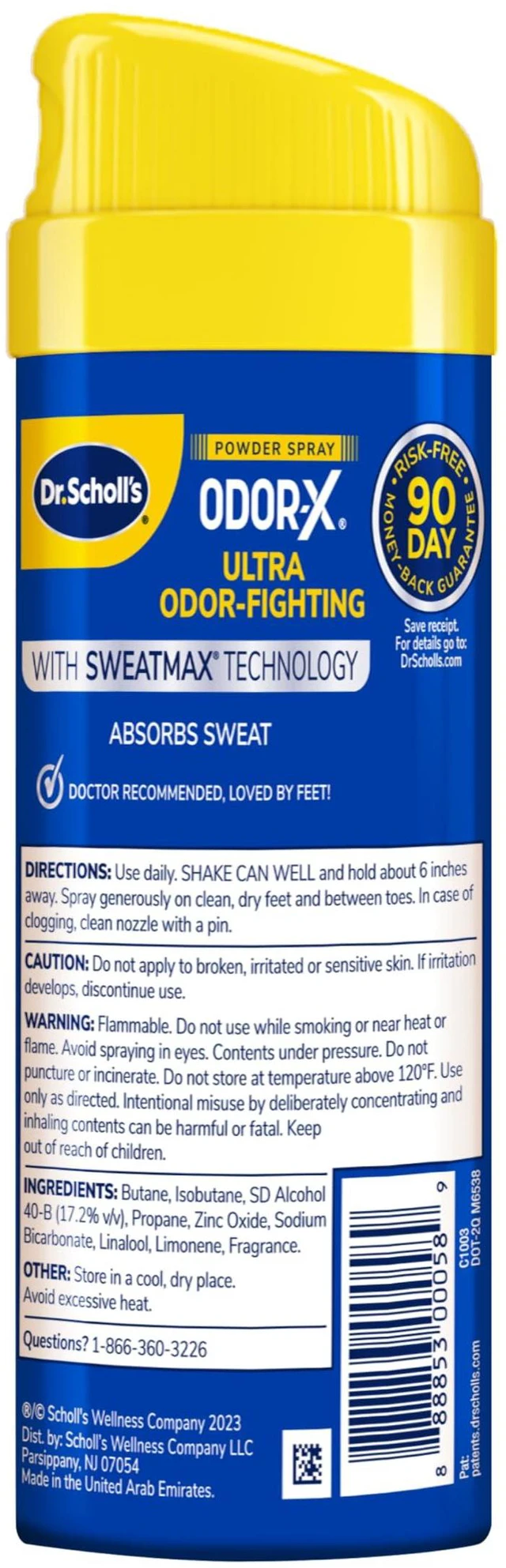 Alt view image 6 of 7 - Dr. Scholl's Odor-X Odor-Fighting Spray-Powder, All-Day Odor Protection and Sweat Absorption