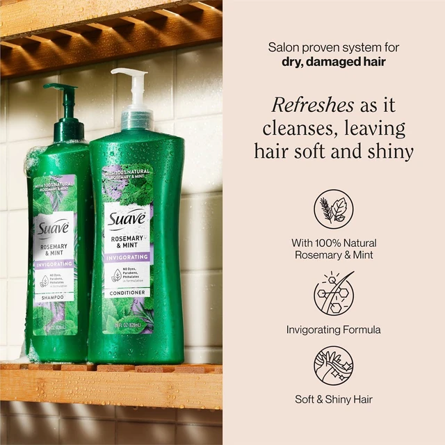 Alt view image 6 of 7 - Suave Rosemary and Mint Invigorating Shampoo, 28 Fl Oz, Paraben Free