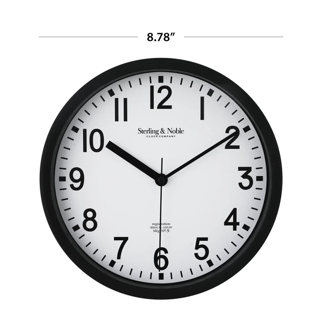 Alt view image 4 of 6 - Mainstays Basic 8.78" Analog Round Wall Clock, Black