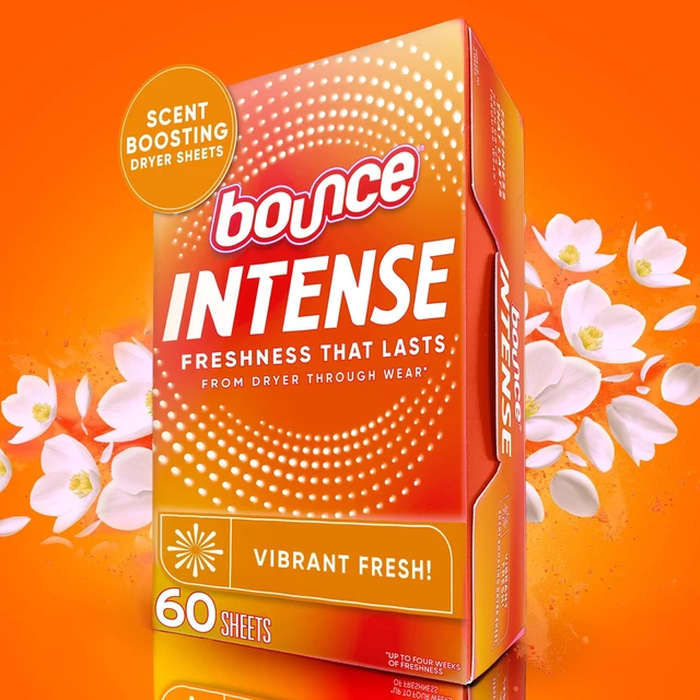 Main image of Bounce Dryer Sheets, Intense Scent Boosting, Vibrant Fresh Scent, 60 Count