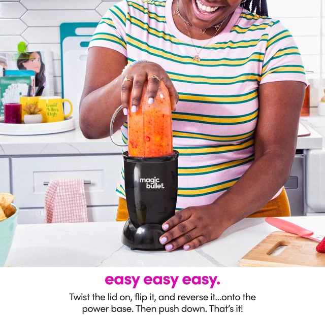 Alt view image 3 of 6 - Magic Bullet MBR-0401WM 4-Piece Personal Blender, Black
