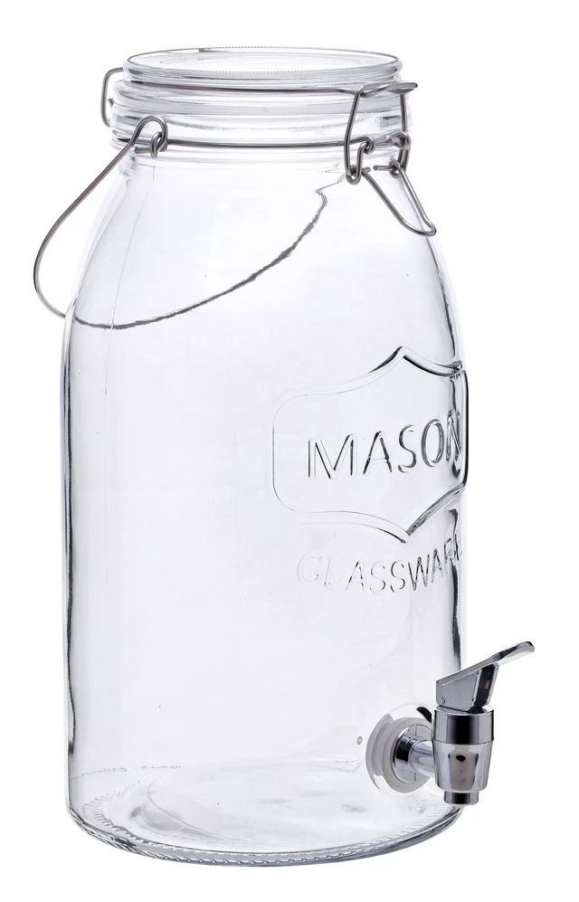 Alt view image 6 of 6 - Mainstays 1gal Clear Glass Mason Jar Sun Tea Beverage Dispenser