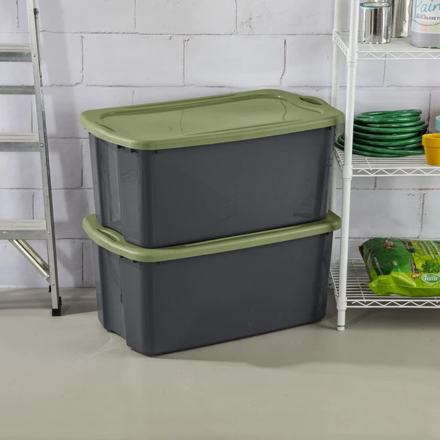 Alt view image 4 of 6 - Sterilite EZ Carry 30Gallon Extra-Large Plastic Storage Bin with Full-Grip Handles, Gray