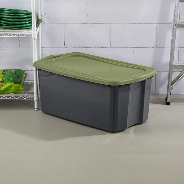 Alt view image 2 of 6 - Sterilite EZ Carry 30Gallon Extra-Large Plastic Storage Bin with Full-Grip Handles, Gray