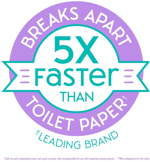 Alt view image 5 of 5 - Nice 'N CLEAN SecureFLUSH Alcohol Free Flushable Wipes, Gentle for Sensitive Skin, 3 Flip-Top Packs (126 Total Wipes)