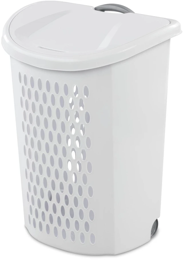 Main image of Sterilite Ultra Wheeled Plastic Laundry Hamper with Handle and Wheels, White