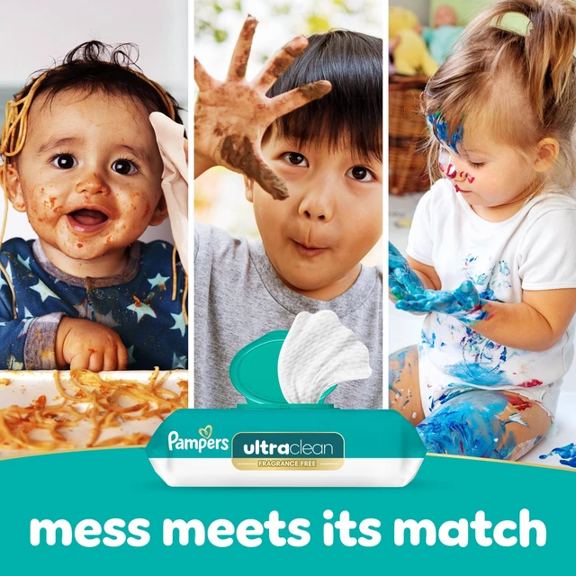 Alt view image 2 of 6 - Pampers Ultra Clean Baby Wipes, 2-Pack 156 Wipes