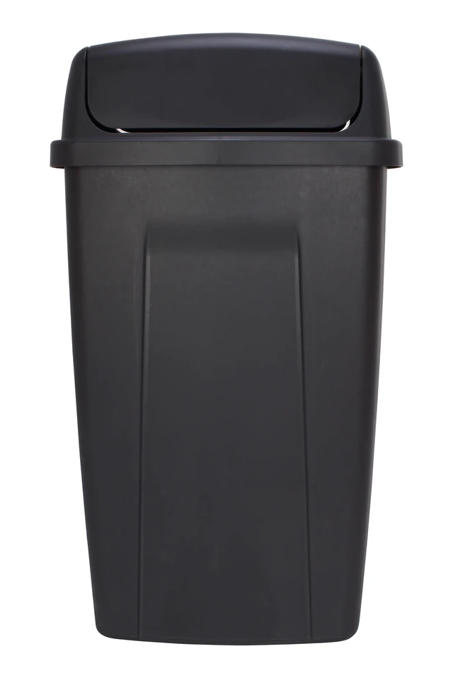 Alt view image 5 of 6 - Mainstays 13Gallon Plastic Kitchen Trash Can with Swing Top Lid, Black