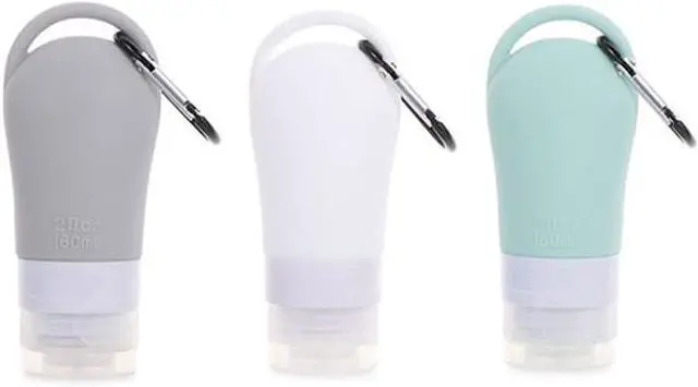 Main image of HomeSoGood 3Pcs Leakproof Silicone Refillable Squeezable Travel Tube with Keychain Hook for Cosmetic Toiletry Shampoo Sub-bottling Travel Bottle(60ml)