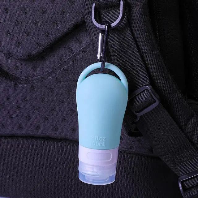 Alt view image 6 of 7 - HomeSoGood 3Pcs Leakproof Silicone Refillable Squeezable Travel Tube with Keychain Hook for Cosmetic Toiletry Shampoo Sub-bottling Travel Bottle(60ml)