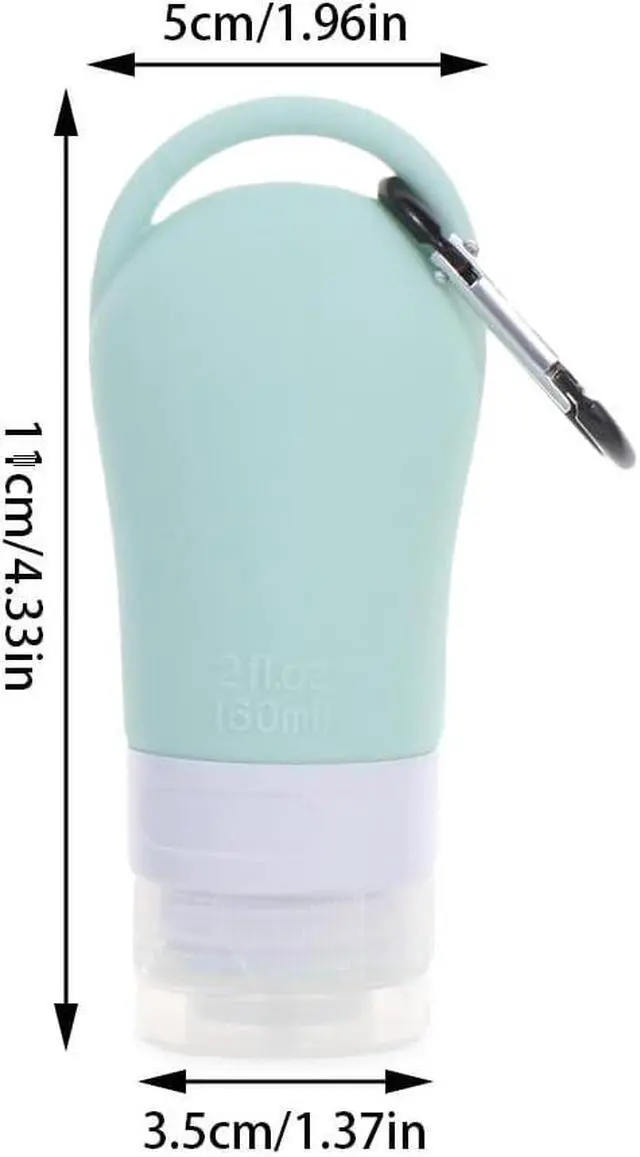 Alt view image 7 of 7 - HomeSoGood 3Pcs Leakproof Silicone Refillable Squeezable Travel Tube with Keychain Hook for Cosmetic Toiletry Shampoo Sub-bottling Travel Bottle(60ml)