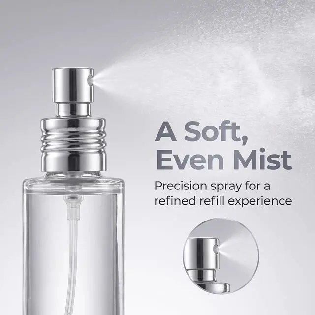 Alt view image 4 of 7 - 6 Pcs Silver Aluminum Essential Oil Perfume Spray Tops Fine Mist Pump Sprayer Tops Replacement with Tube for Cosmetic Spray Bottle