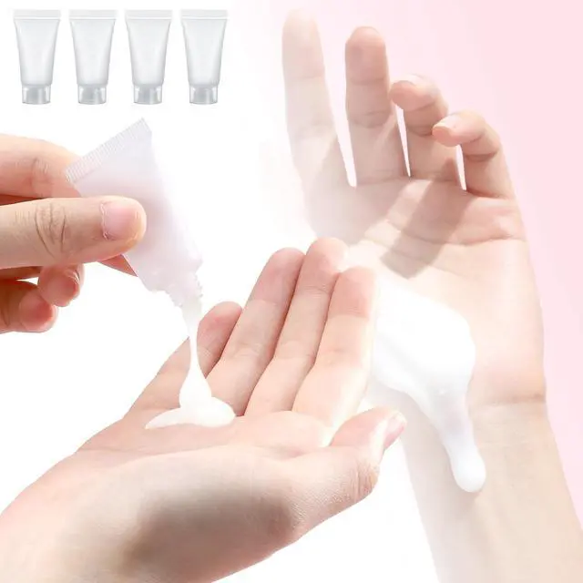 Alt view image 3 of 7 - 5ml Refillable Empty Tubes Bottles 20 Pcs Squeezable Sample Containers Translucent Surface Travel Sample Bottles for Toothpaste, Shampoo, Facial Cleanser, Lotion, Hand Cream