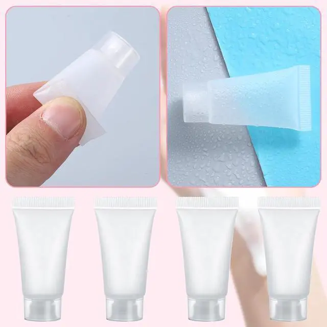 Alt view image 4 of 7 - 5ml Refillable Empty Tubes Bottles 20 Pcs Squeezable Sample Containers Translucent Surface Travel Sample Bottles for Toothpaste, Shampoo, Facial Cleanser, Lotion, Hand Cream