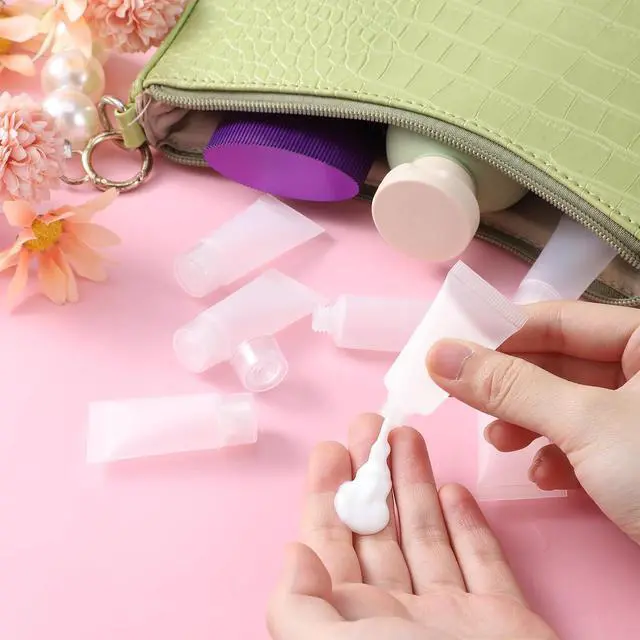 Alt view image 5 of 7 - 5ml Refillable Empty Tubes Bottles 20 Pcs Squeezable Sample Containers Translucent Surface Travel Sample Bottles for Toothpaste, Shampoo, Facial Cleanser, Lotion, Hand Cream