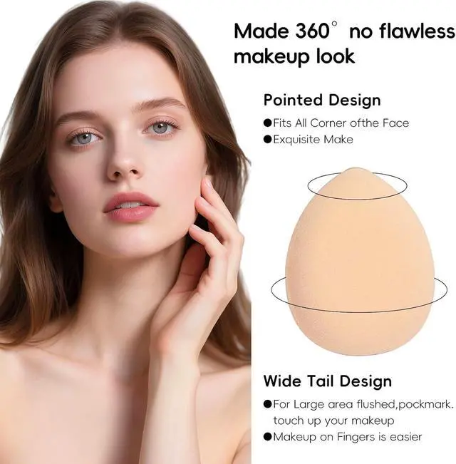 Alt view image 2 of 7 - 30 Pcs Mini Powder Puff & Makeup Sponge Set with Storage Box for Foundation | Dry & wet dual-use soft finger design, fits setting powder, concealer & eyeshadow, portable case for daily and travel use
