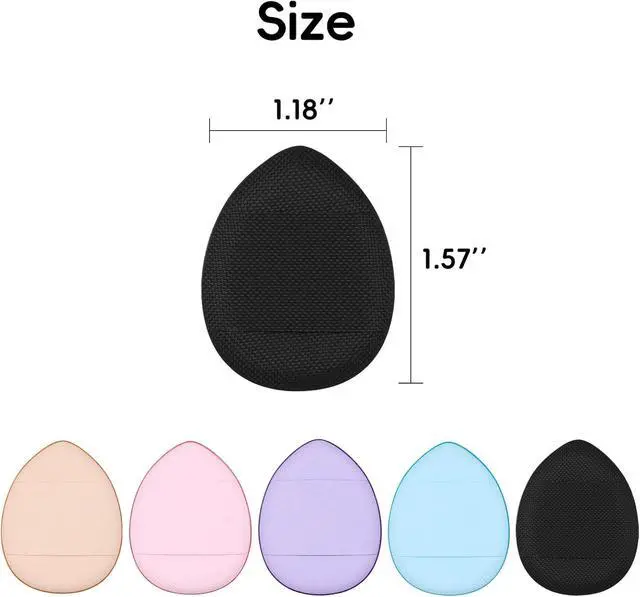Alt view image 5 of 7 - 30 Pcs Mini Powder Puff & Makeup Sponge Set with Storage Box for Foundation | Dry & wet dual-use soft finger design, fits setting powder, concealer & eyeshadow, portable case for daily and travel use