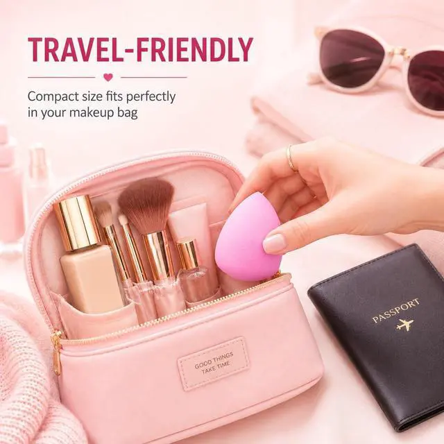 Alt view image 6 of 7 - BEAKEY Makeup Sponge Set of 6, Super Soft Beauty Sponges for Foundation | for Liquid, Cream & Powder Application, Pink Blender for Flawless Blending, 0 Latex Vegan & Cruelty-Free, Reusable
