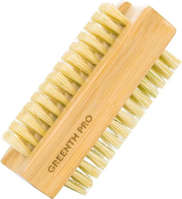 Alt view image 3 of 6 - GREENTH PRO Bamboo Nail Brush2PCS Two-side Firm Nature Wooden Sisal Scrub Brush for Toes and Nails,Cleaning Nail Brush