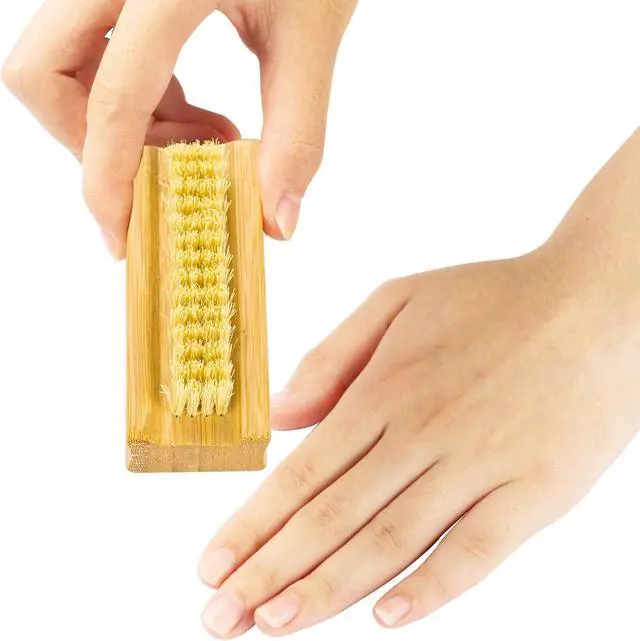 Alt view image 5 of 6 - GREENTH PRO Bamboo Nail Brush2PCS Two-side Firm Nature Wooden Sisal Scrub Brush for Toes and Nails,Cleaning Nail Brush