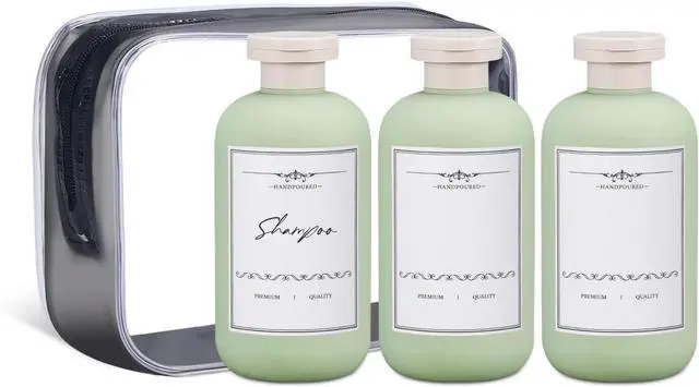Main image of ASEVAT 6.7 oz Empty Squeeze Bottles for Shampoo, Travel Containers for Toiletries, Leak Proof Plastic Bottles with Caps, Refillable for Lotion, Cream and Liquids (3Pcs)